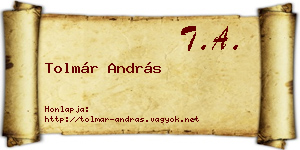 Tolmár András névjegykártya