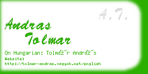 andras tolmar business card